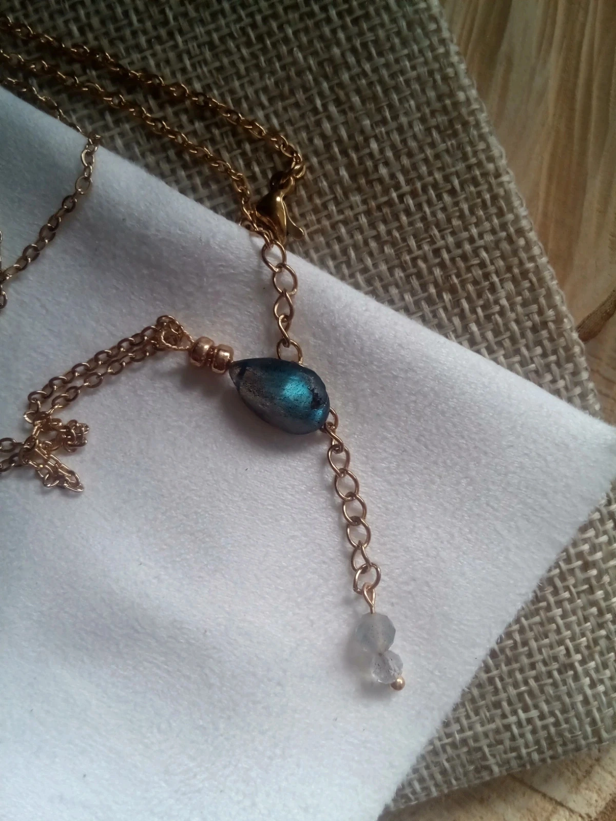 Collier pierre labradorite naturelle – photo 2